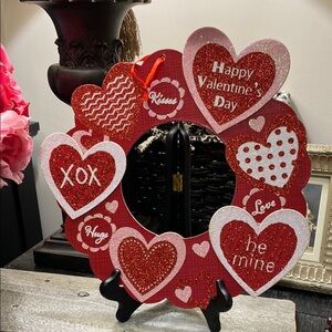 Red and White Valentine's Day Heart Wreath